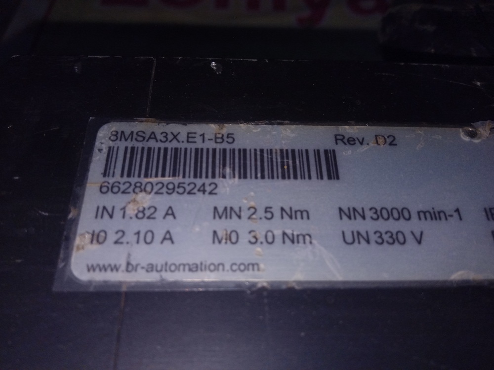 B&r Servo Motor 8msa3x.e1-b5