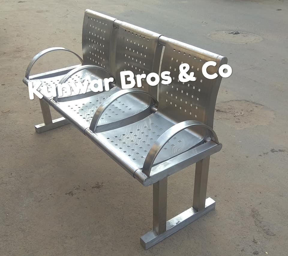 Stainless Steel Waiting And Visitor Chair - 3 Seater And 4 Seater | Durable, Modern Design, Ergonomic Comfort