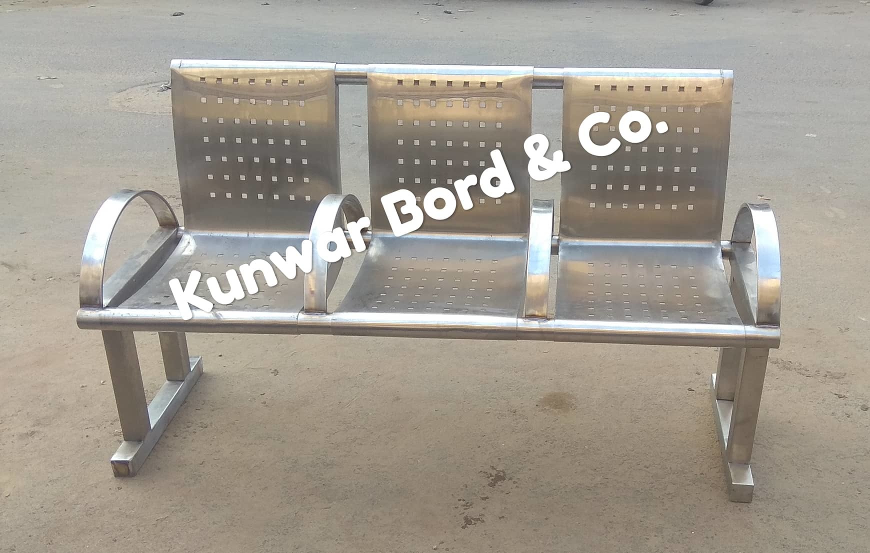 Stainless Steel Waiting And Visitor Chair - 3 Seater And 4 Seater | Durable, Modern Design, Ergonomic Comfort