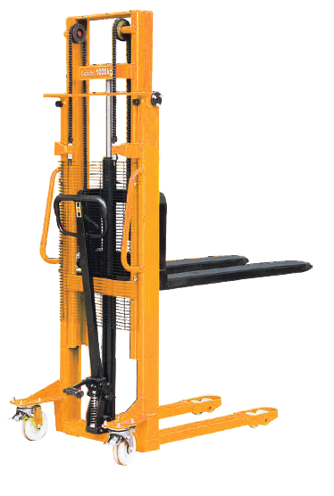 Manual Stacker - 1000 Kg Lifting Capacity, High Strength Reliable Mast, Ergonomic Hydraulic Foot Pump - Easy Operation With Safety Features