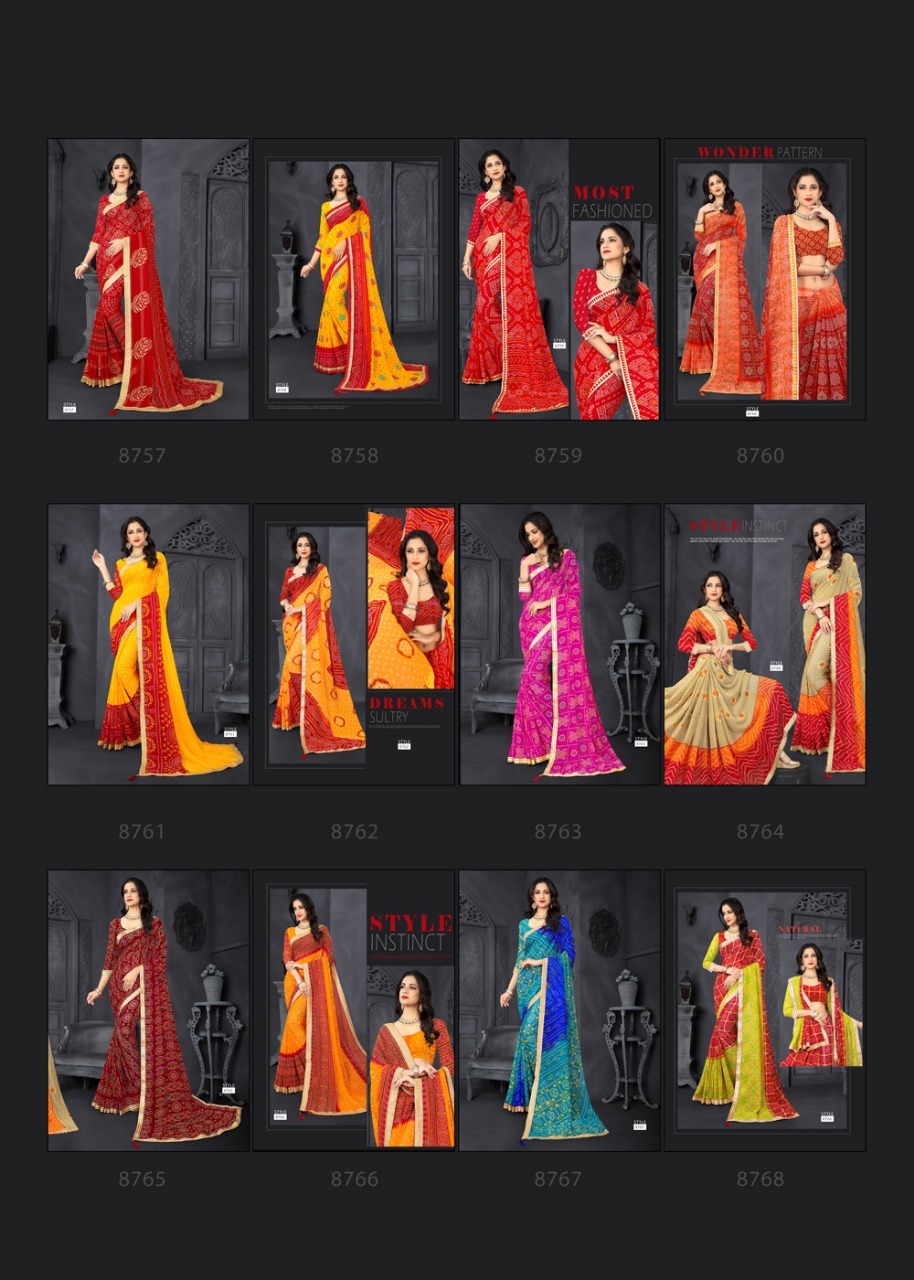 Available In 12 Colors Bandhani Saree