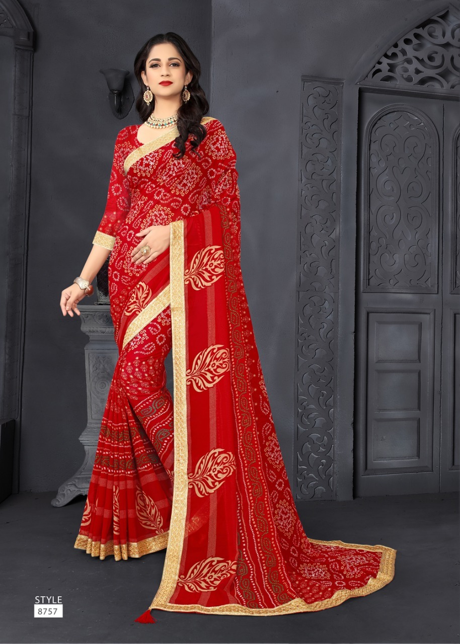 Available In 12 Colors Bandhani Saree