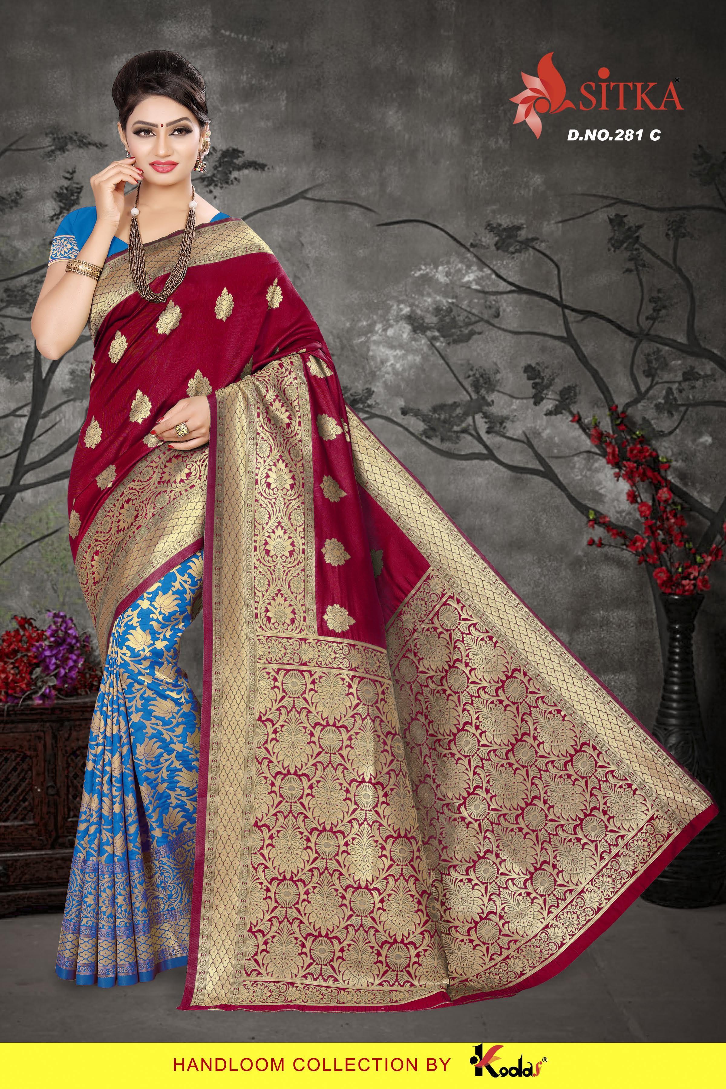 Available In 4 Colors Fancy Silk Saree