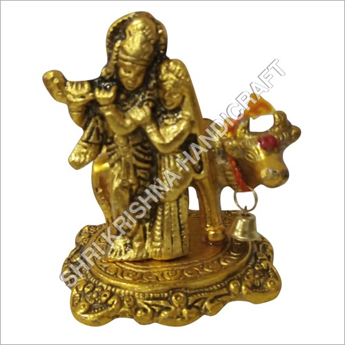 Modern Arts Gold Plated Aluminum Krishna Statue