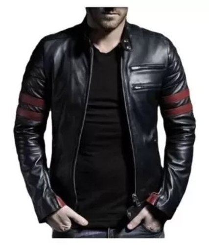 Black Color Mens Pure Leather Jacket