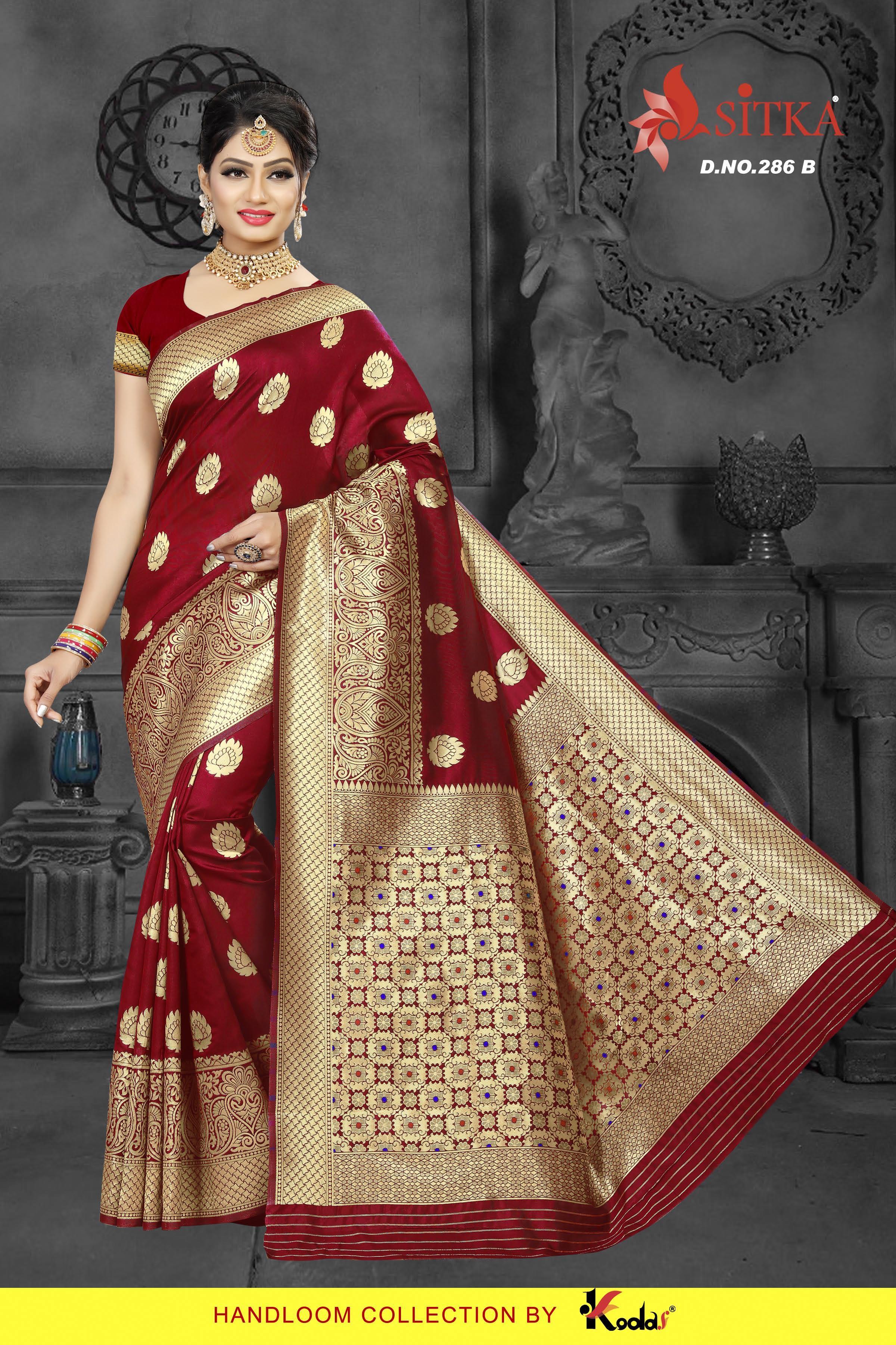 Available In 4 Colors Fancy Handloom Silk Saree
