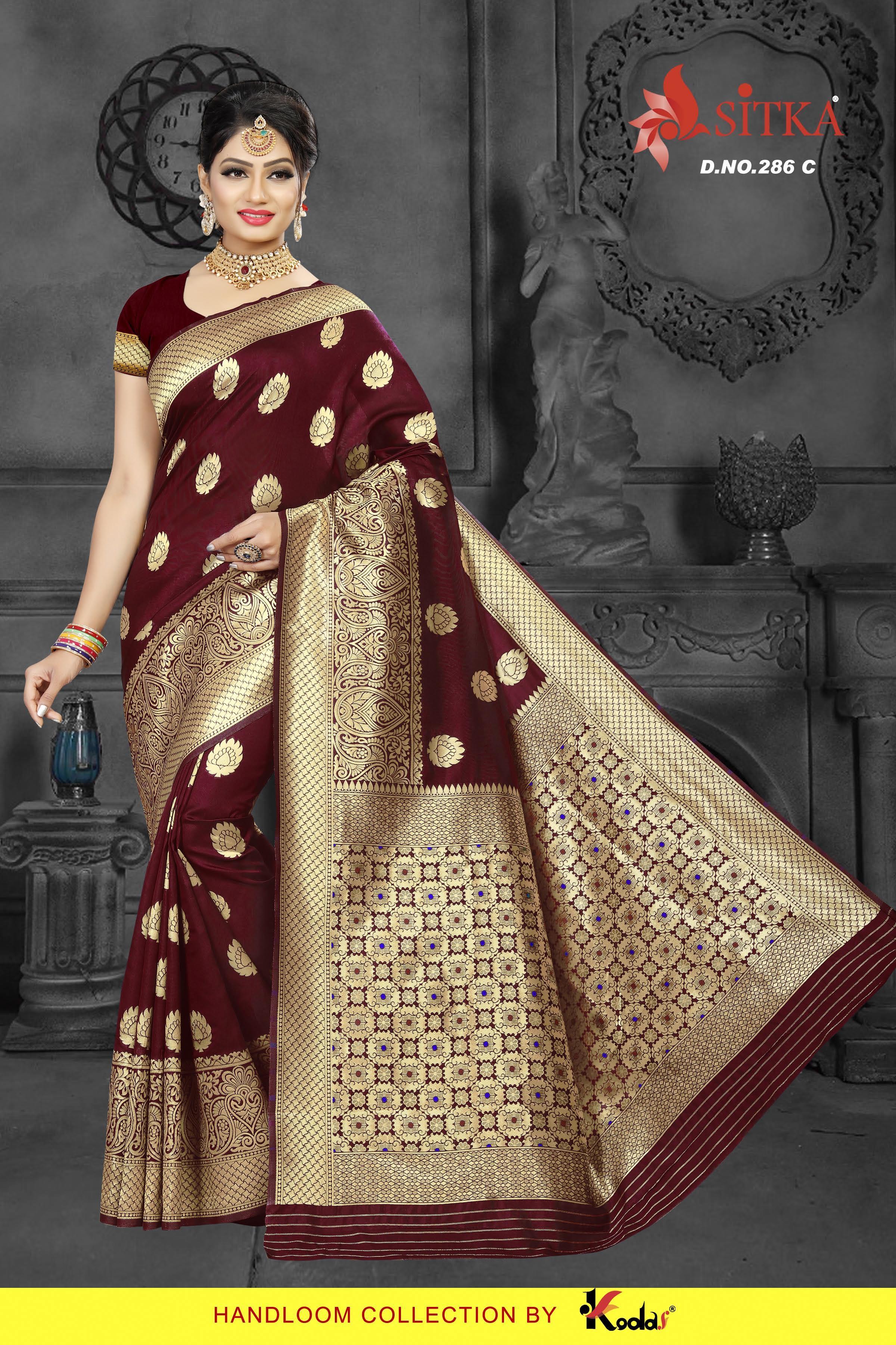 Available In 4 Colors Fancy Handloom Silk Saree