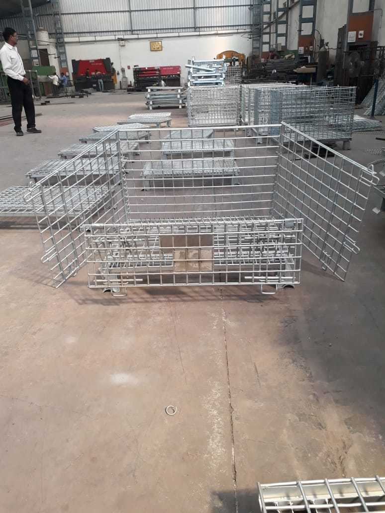 Heavy Duty Wire Mesh Cage Container - Customizable Sizes 1200x1000x890 Mm, 1000x800x840 Mm, Durable & Rust Proof With 500-800 Kg Lifting Capacity, Easy To Operate