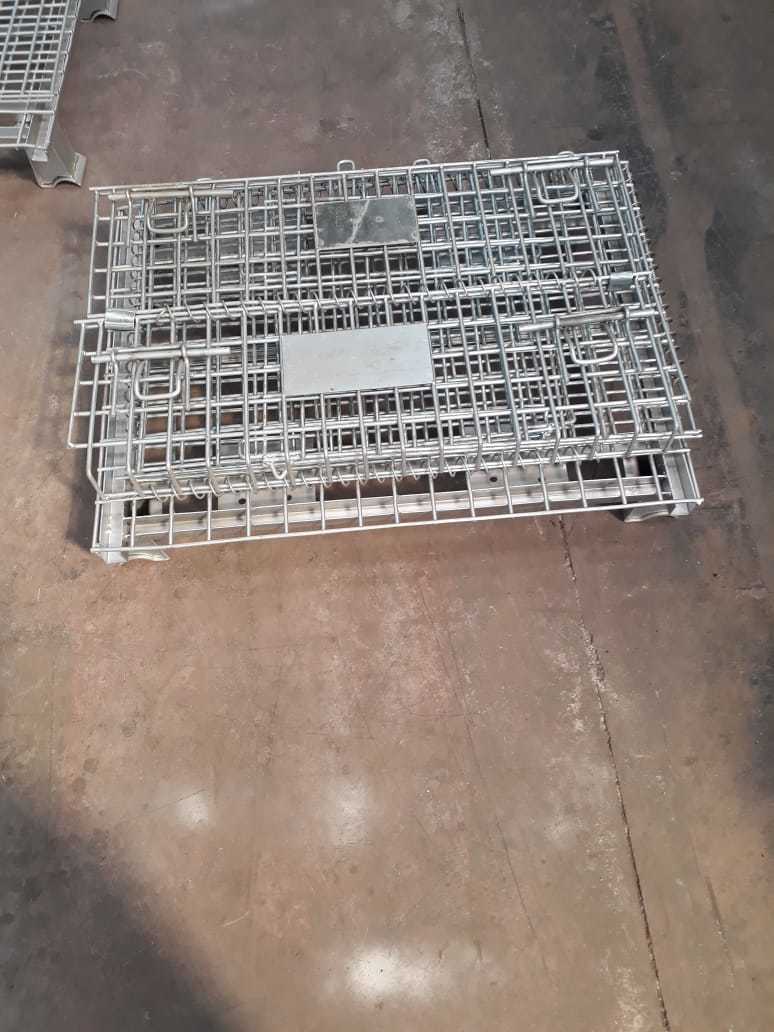 Heavy Duty Wire Mesh Cage Container - Customizable Sizes 1200x1000x890 Mm, 1000x800x840 Mm, Durable & Rust Proof With 500-800 Kg Lifting Capacity, Easy To Operate