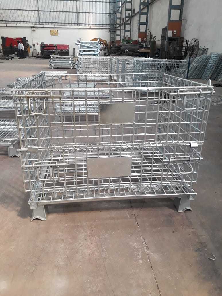 Heavy Duty Wire Mesh Cage Container - Customizable Sizes 1200x1000x890 Mm, 1000x800x840 Mm, Durable & Rust Proof With 500-800 Kg Lifting Capacity, Easy To Operate