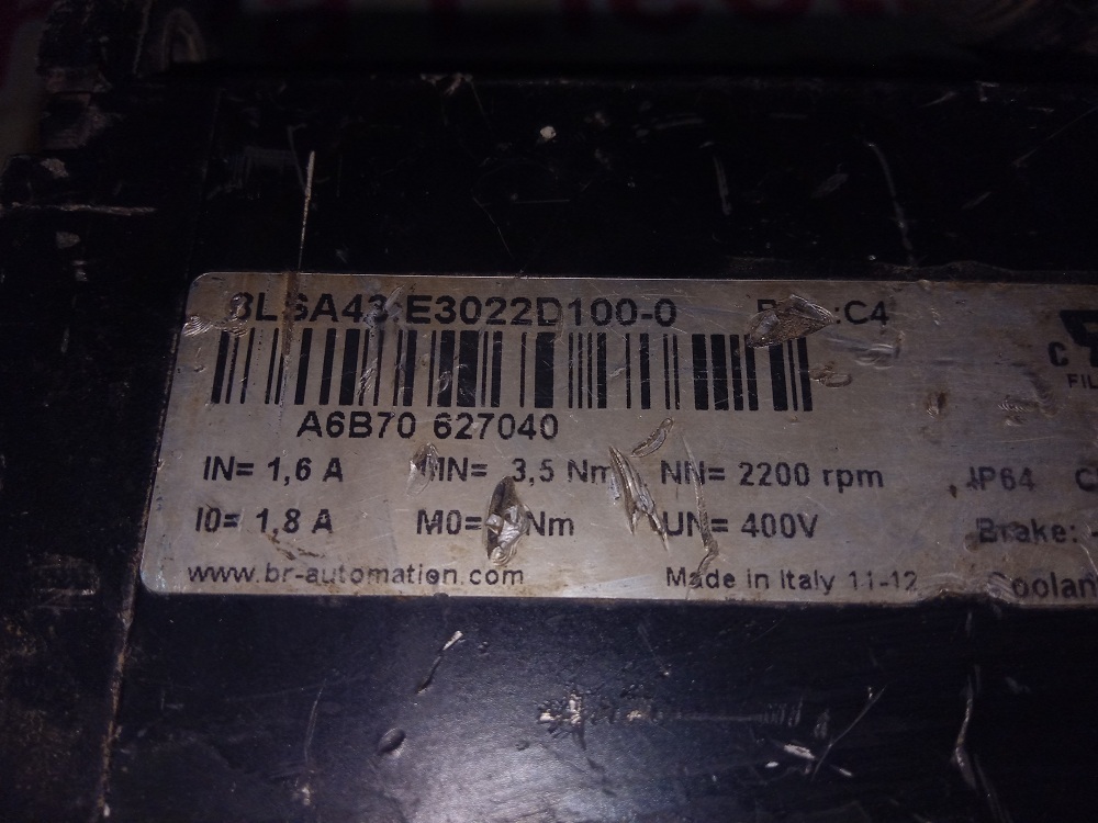 B&r Servo Motor 8lsa43.e3022d100-0