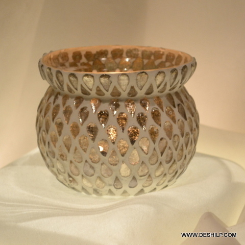 Multi Mosaic Glass Candle Holder For Weddings - Style: Antique Imitation