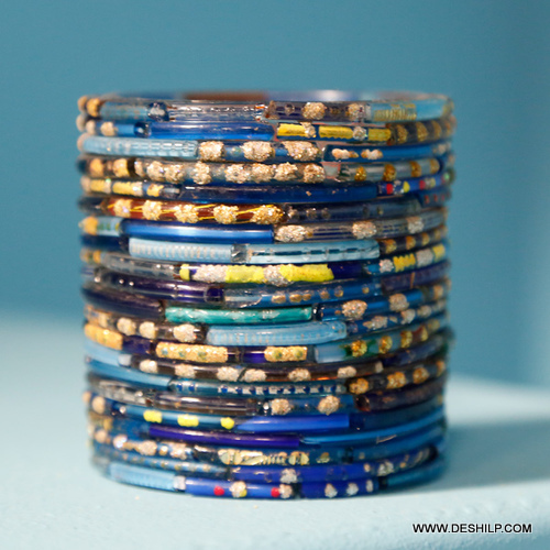 Blue Glass Candle Holders - Material: Mosaic