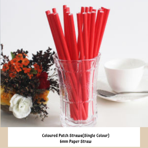 Red Single Colour Paper Straw