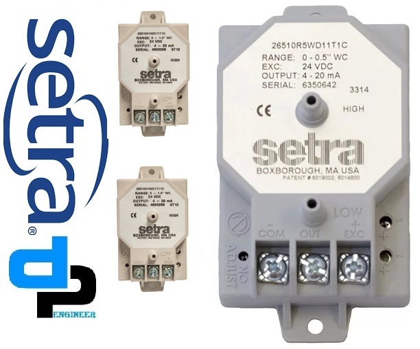 Setra Model 265 Differential Pressure Transducer Range 0- 10 Inch Dial Material: Plastic