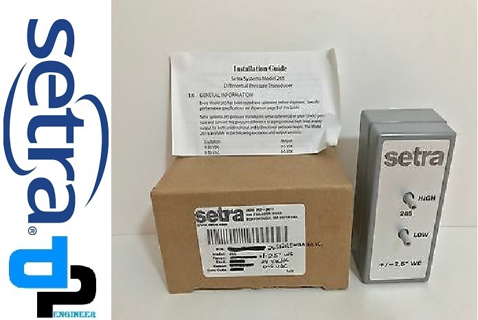 Setra Model 265 Differential Pressure Transducer Range 0- 10 Inch Dial Material: Plastic