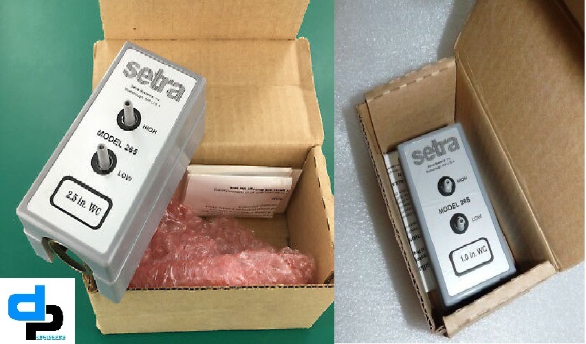 Setra Model 265 Differential Pressure Transducer - Range 0-25 Pac, Stainless Steel, Panel Mount, 0-5v/4-20ma Output, 1% Accuracy, Nema1 Rated