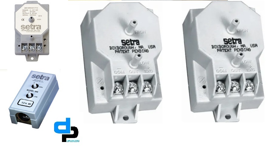 Setra Model 265 Differential Pressure Transducer Range 0- 2.5 Inch Dial Material: Plastic