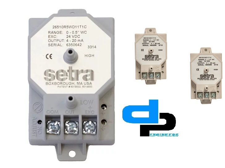Setra Model 265 Differential Pressure Transducer Range 0- 5 Inch Dial Material: Plastic