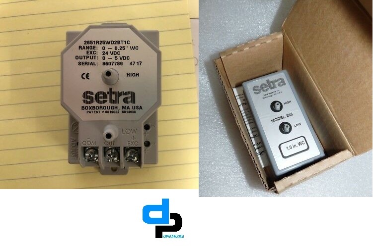 Setra Model 265 Differential Pressure Transducer Range 0- 100 Pac Dial Material: Plastic