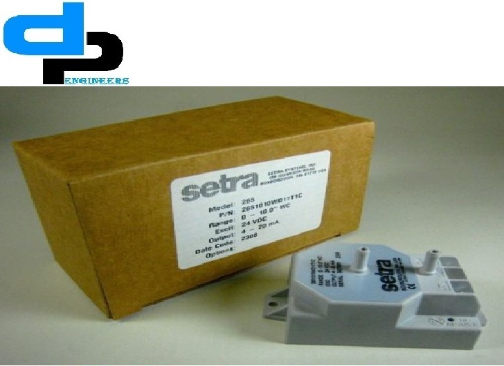 Setra Model 265 Differential Pressure Transducer Range 0- 100 Pac Dial Material: Plastic