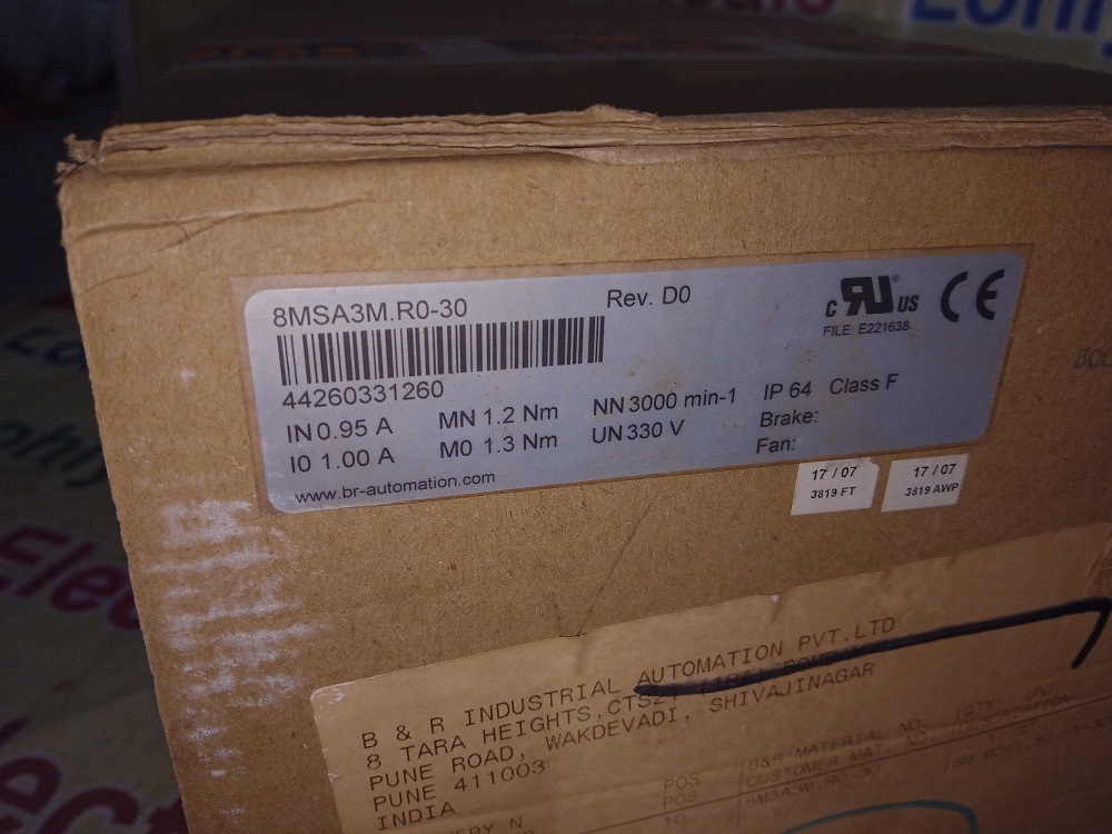 B&r Servo Motor 8msa3m.r0-30