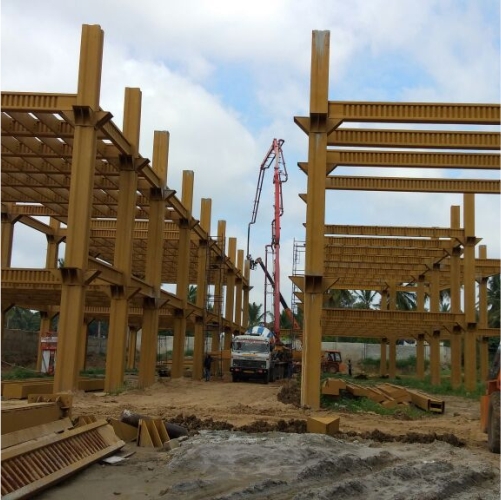 Concrete Filled Steel Columns - Mild Steel Structure, Color Coated Finish | Enhanced Durability, Reduced Shrinkage & Buckling Resistance