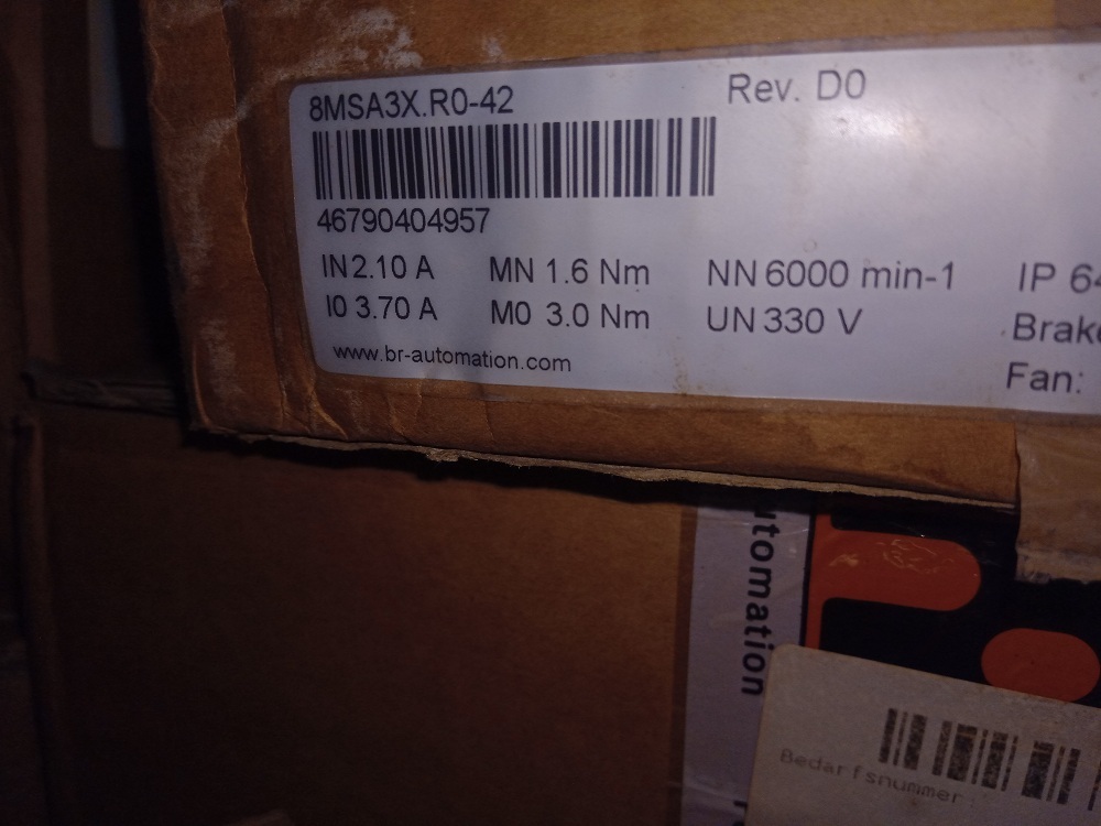 B&r Servo Motor 8msa3x.r0-42