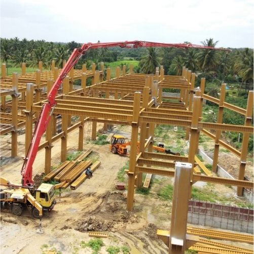 Concrete Filled Steel Columns - Mild Steel Structure, Color Coated Finish | Enhanced Durability, Reduced Shrinkage & Buckling Resistance