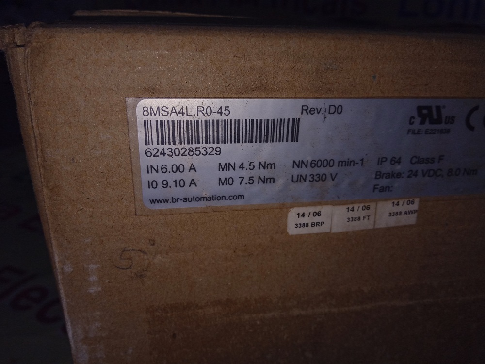 B&r Servo Motor 8msa4l.r0-45