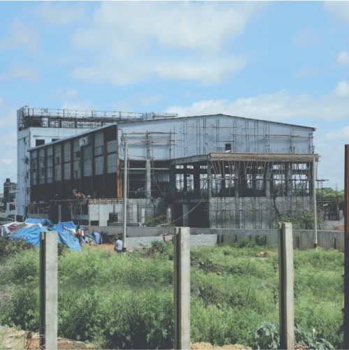 Steel Structures - G+5 Multi Floor Hall With 8.5m Stage Height, Durable Mild Steel, Color Coated Finish, Clear Span Design