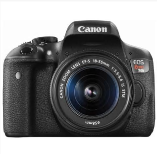 डिजिटल कैमरा कैनन EF-S 18-55mm IS STM लेंस ए ब्लैक के साथ EOS रिबेल T6i DSLR कैमरा