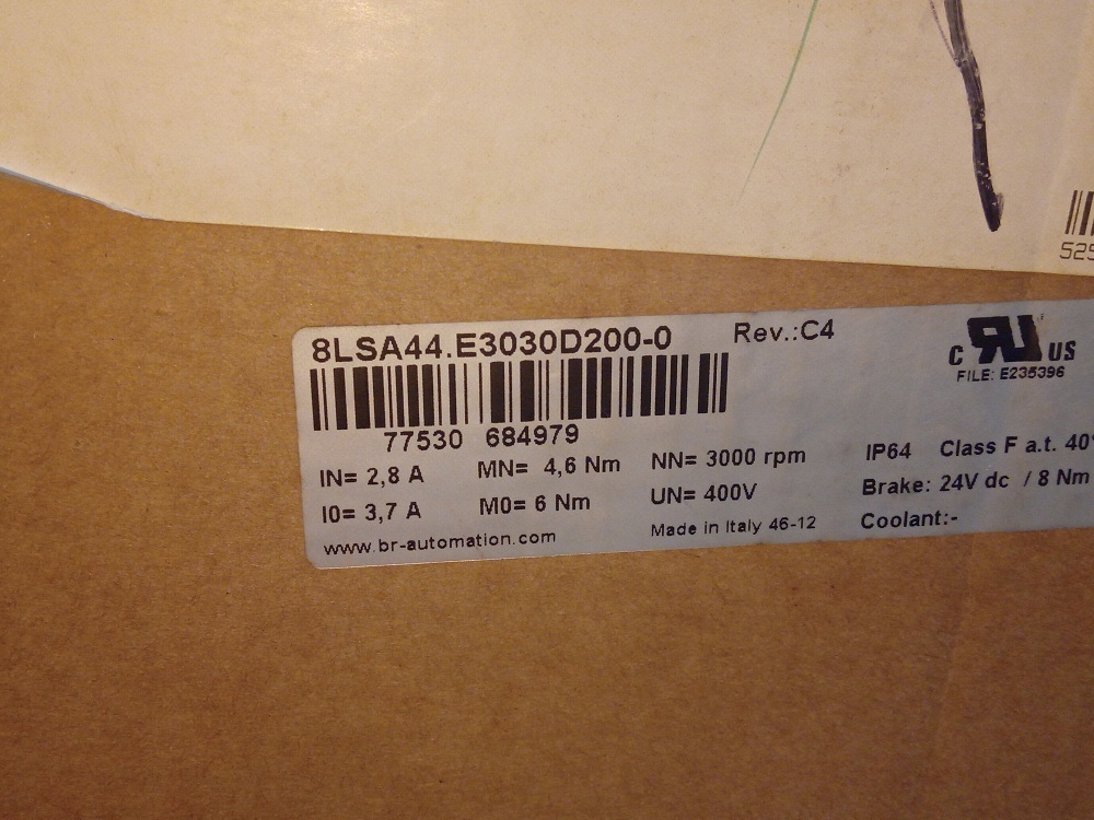 B&r Servo Motor 8lsa44.e3030d200-0