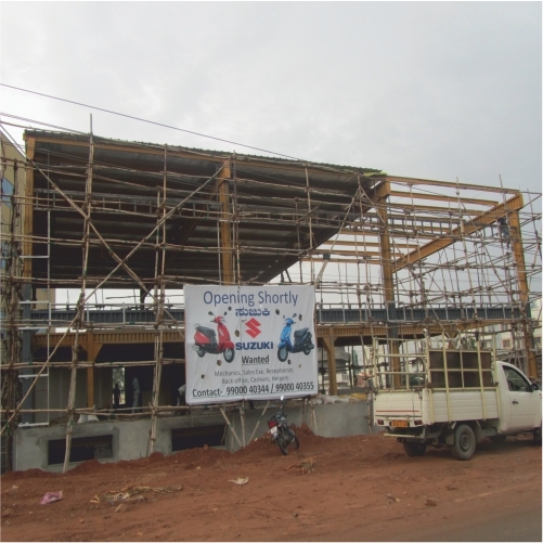 Steel Structures For Automobile Showrooms - Mild Steel, 20m X 17m, G+2 Floors, 10ft Height, 7m X 6m Grid | Durable, Color Coated, Commercial Load Bearing