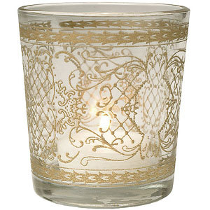 Printed Glass T Light Candle Holder - Glass & Metal Handmade Craftsmanship Intricate Mosaic Finishes Elegant Home & Outdoor Decor Ideal For Weddings & Ceremonies Custom Designs Available