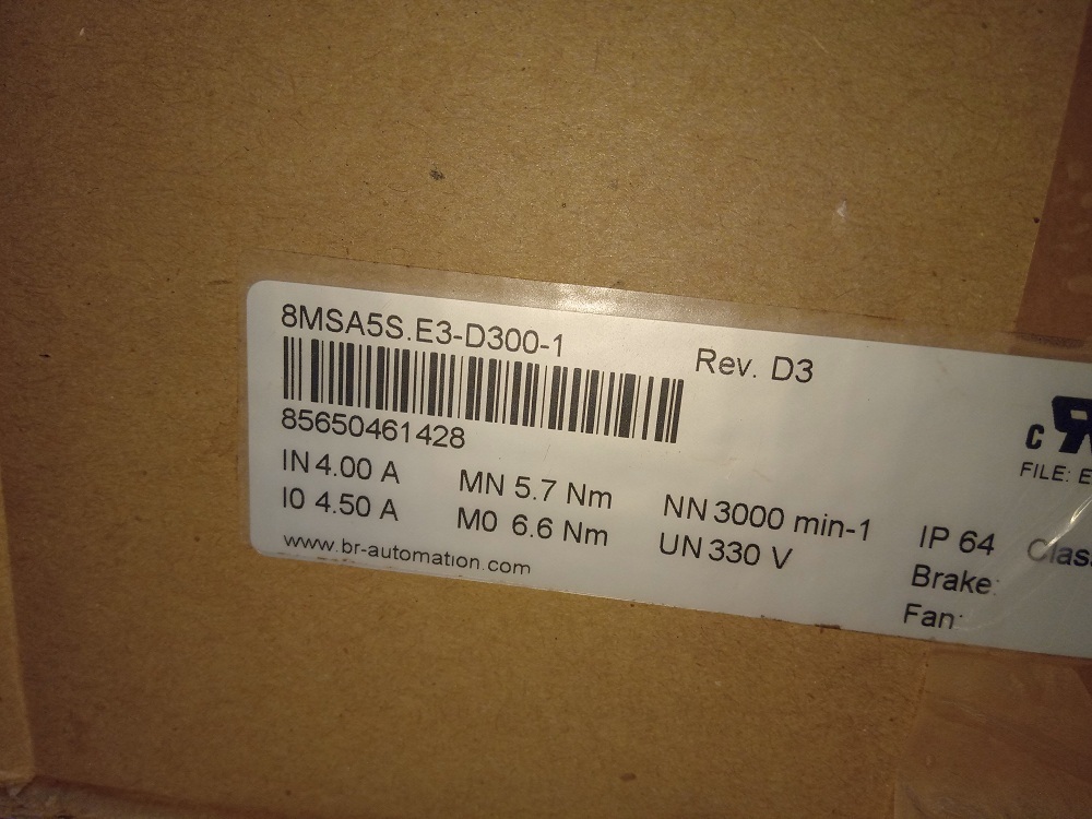 B&r Servo Motor 8msa5s.e3-d300-1