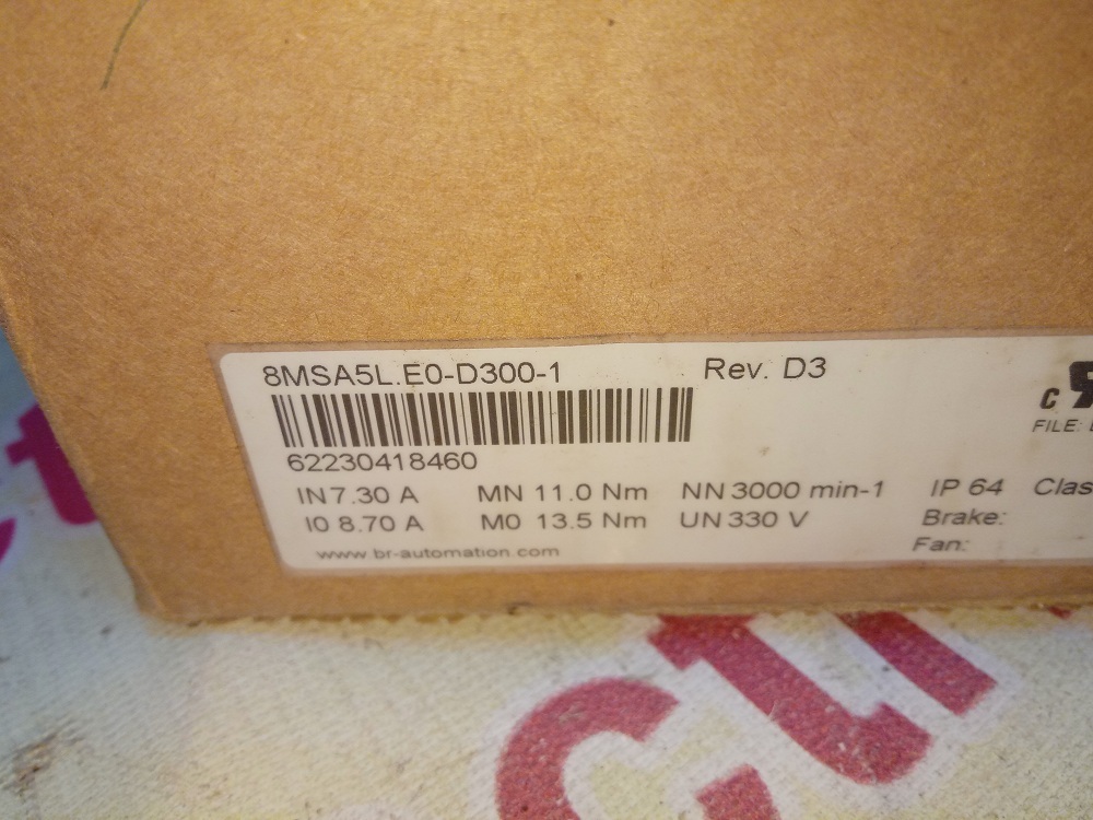 B&r Servo Motor 8msa5l.e0-d300-1