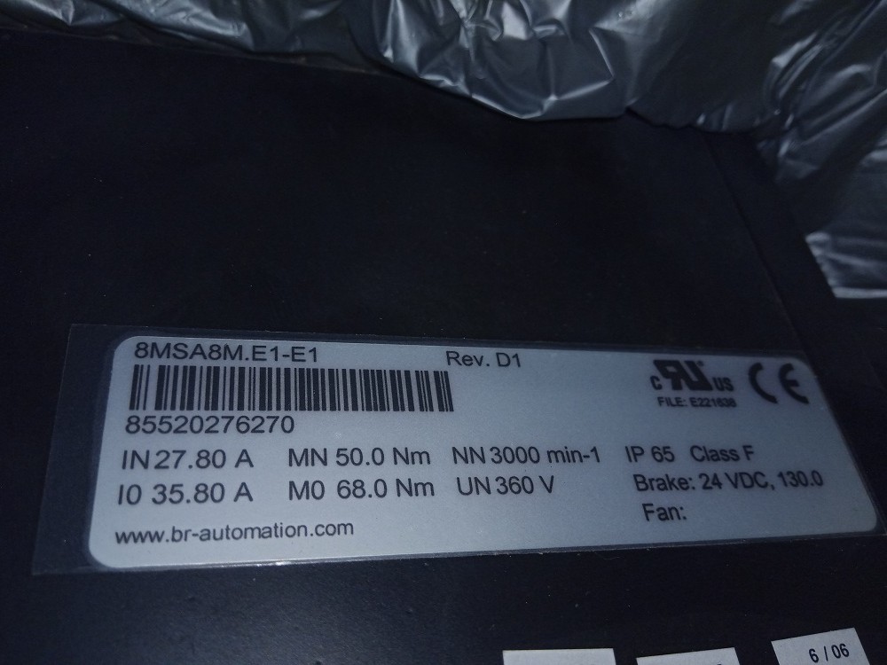 B&r Servo Motor 8msa8m.e1-e1