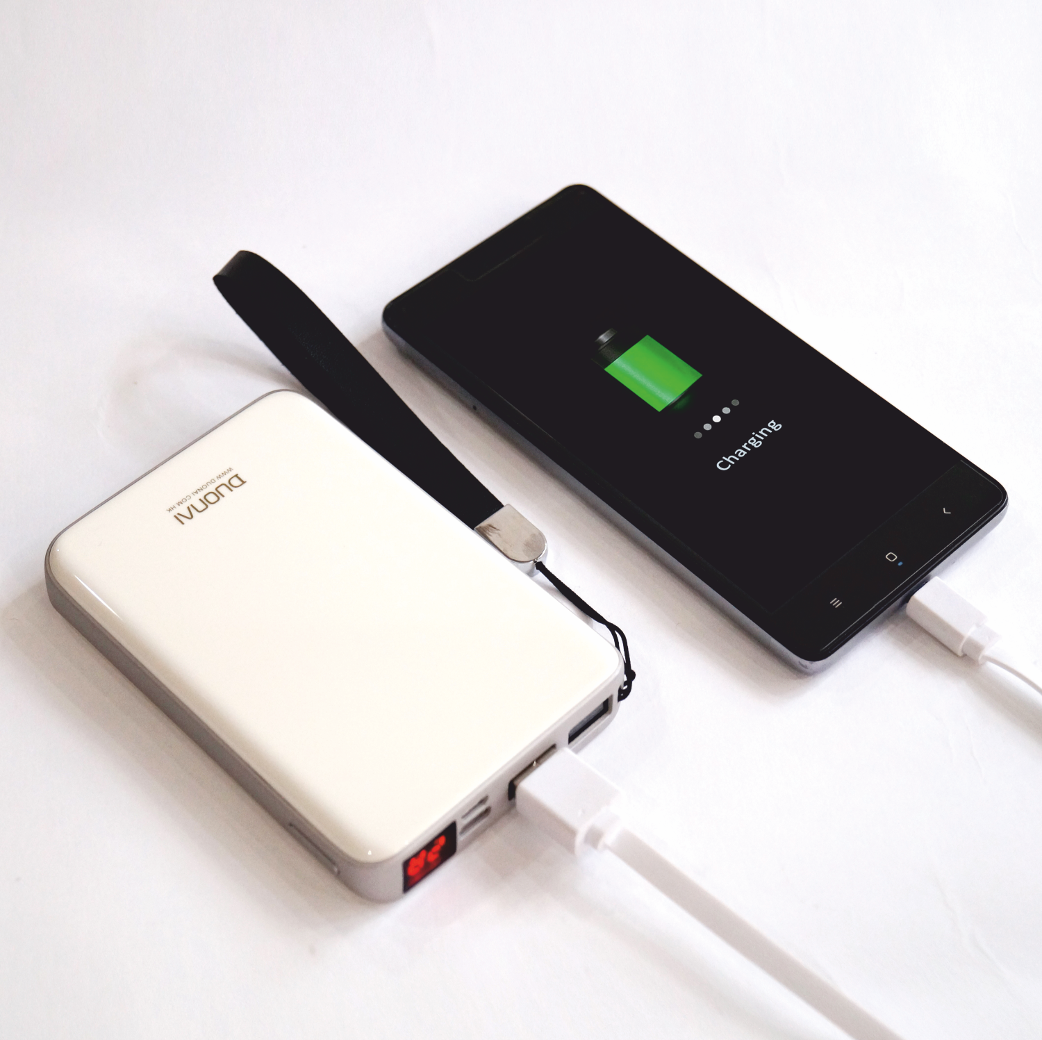Digital Display Power Bank (X1444) - Color: Cream