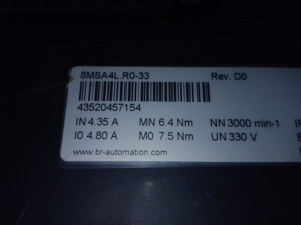 B&r Servo Motor 8msa4l.r0-33