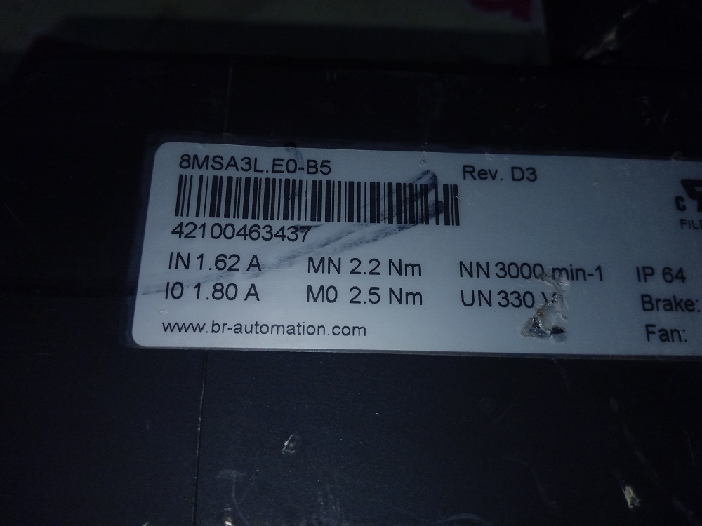 B&r Servo Motr 8msa3l.e0-b5