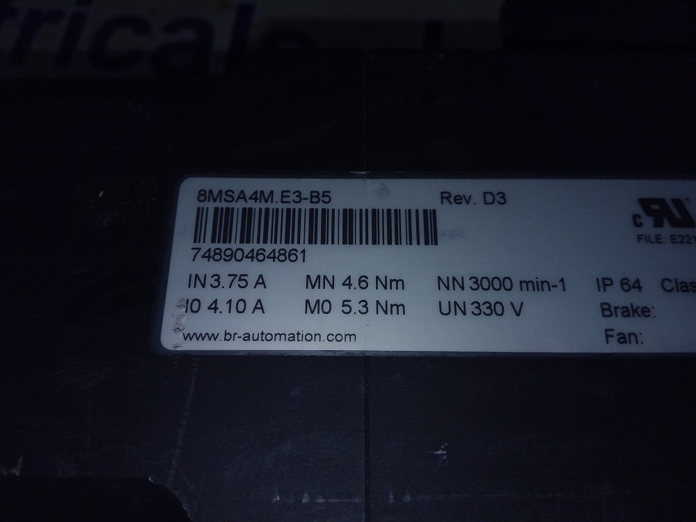 B&r Servo Motor 8msa4m.e3-b5