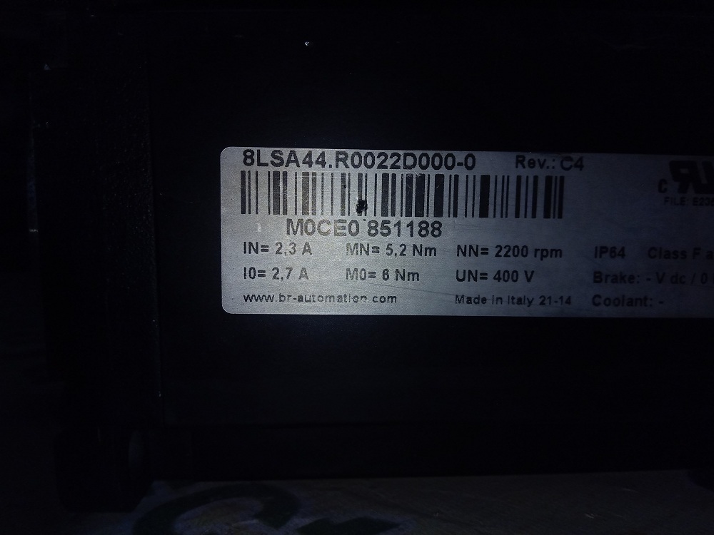 B&r Servo Motor 8lsa44.r0022d000-0