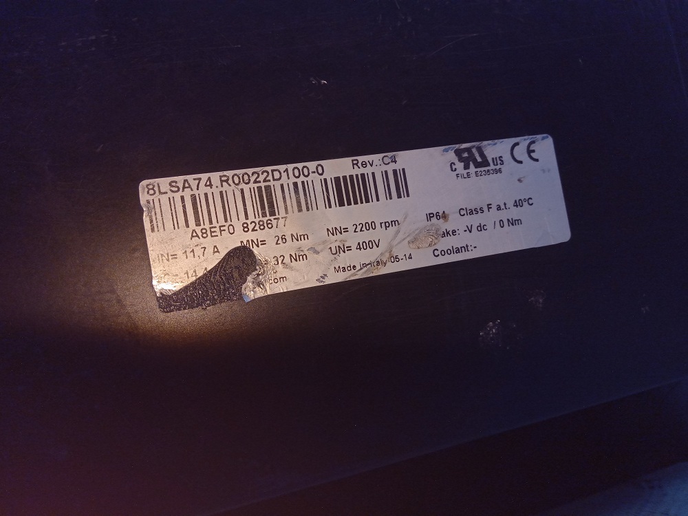 B&r Servo Motor 8lsa74.r0022d100-0