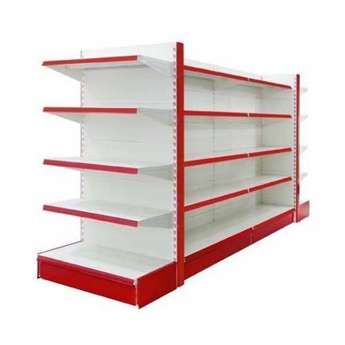 Super Market Display Rack - Steel, Single Sided, 100 Kg Capacity | Elegant Design, Spacious Shelves, Customizable Finishes