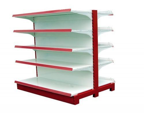 Super Market Display Rack - Steel, Single Sided, 100 Kg Capacity | Elegant Design, Spacious Shelves, Customizable Finishes