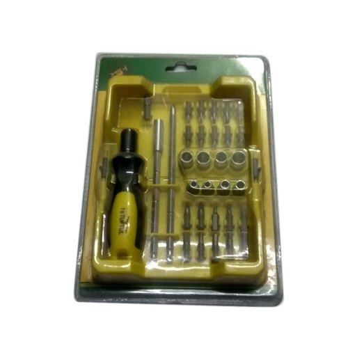 Screw Driver Set 500x500 - Stainless Steel, 1.4 mm Size, Yellow & Black Color | Ideal for Electrical Shop & Home Use, Box Packaging