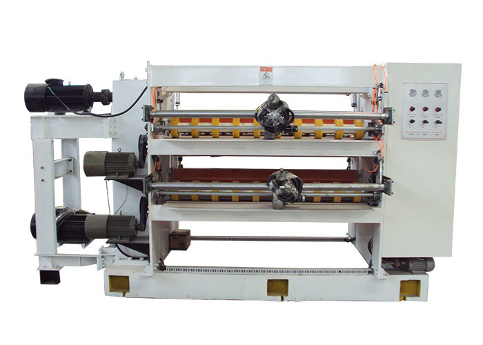 White Automatic Corrugated Cardboard Production Line Helix Cut Off Machine With Rotary Knife