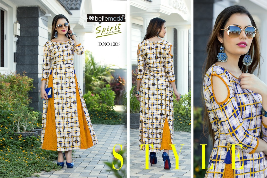 Bellemoda Spirit Western Kurti And Top - Rayon Material Sizes M L Xl Xxl | Traditional Ethnic Style Features Washable Cool Dry Perfect For Summer
