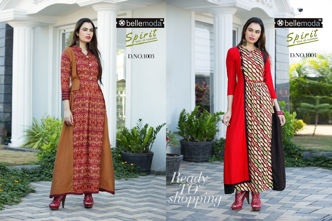 Bellemoda Spirit Western Kurti And Top - Rayon Material Sizes M L Xl Xxl | Traditional Ethnic Style Features Washable Cool Dry Perfect For Summer